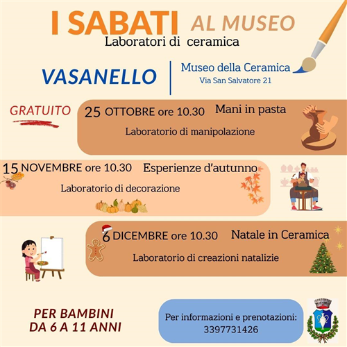 Museo della Ceramica di Vasanello  - Progetto I sabati al Museo  "mani in pasta"